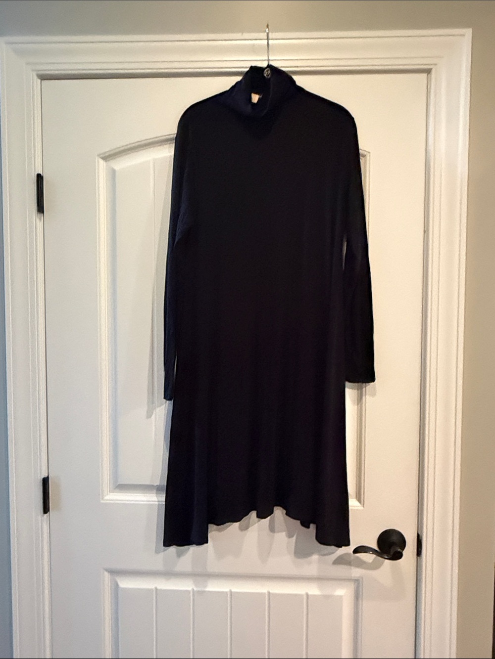 Camila Coelho Black Long-Sleeve Turtleneck Dress